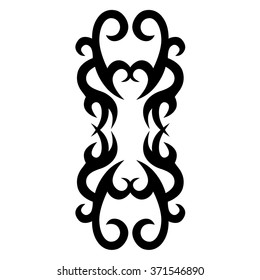 Tribal tattoo vector design sketch. Single sleeve art pattern arm. Simple logo. Designer isolated abstract element for arm, leg, shoulder men and women on white background.