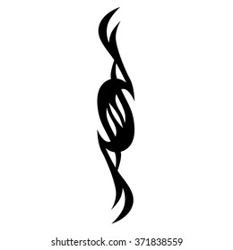 Tribal tattoo vector design sketch. Single sleeve art pattern arm. Simple logo. Designer isolated abstract element for arm, leg, shoulder men and women on white background.