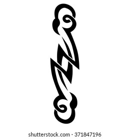 Tribal tattoo vector design sketch. Single sleeve art pattern arm. Simple logo. Designer isolated abstract element for arm, leg, shoulder men and women on white background.