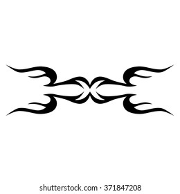 Tribal tattoo vector design sketch. Single sleeve art pattern arm. Simple logo. Designer isolated abstract element for arm, leg, shoulder men and women on white background.
