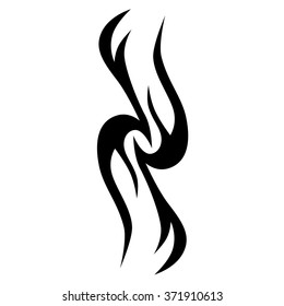 Tribal tattoo vector design sketch. Single sleeve art pattern arm. Simple logo. Designer isolated abstract element for arm, leg, shoulder men and women on white background.