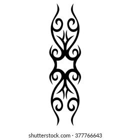 Tribal tattoo vector design sketch. Single sleeve art pattern arm. Simple logo. Designer isolated abstract element for arm, leg , shoulder men and women on white background.