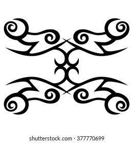 Tribal tattoo vector design sketch. Single sleeve art pattern arm. Simple logo. Designer isolated abstract element for arm, leg , shoulder men and women on white background.