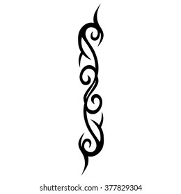 Tribal tattoo vector design sketch. Single sleeve art pattern arm. Simple logo. Designer isolated abstract element for arm, leg , shoulder men and women on white background.