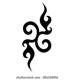Tribal tattoo vector design sketch. Single sleeve art pattern arm. Simple logo. Designer isolated abstract element for arm, leg , shoulder men and women on white background.