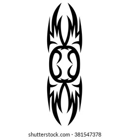 Tribal tattoo vector design sketch. Single sleeve art pattern arm. Simple logo. Designer isolated abstract element for arm, leg , shoulder men and women on white background.