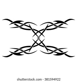 Tribal tattoo vector design sketch. Single sleeve art pattern arm. Simple logo. Designer isolated abstract element for arm, leg , shoulder men and women on white background.