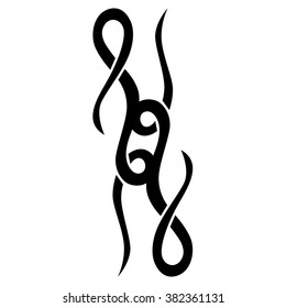 Tribal tattoo vector design sketch. Single sleeve art pattern arm. Simple logo. Designer isolated abstract element for arm, leg , shoulder men and women on white background.
