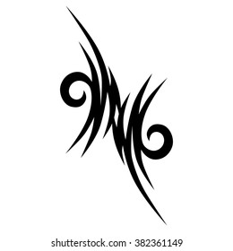 Tribal tattoo vector design sketch. Single sleeve art pattern arm. Simple logo. Designer isolated abstract element for arm, leg , shoulder men and women on white background.