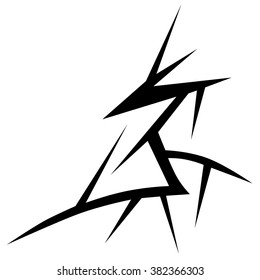 Tribal tattoo vector design sketch. Single sleeve art pattern arm. Simple logo. Designer isolated abstract element for arm, leg , shoulder men and women on white background.