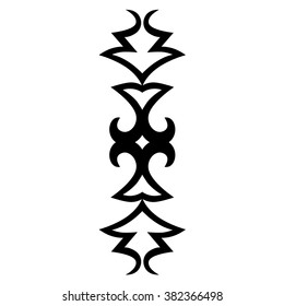 Tribal tattoo vector design sketch. Single sleeve art pattern arm. Simple logo. Designer isolated abstract element for arm, leg , shoulder men and women on white background.