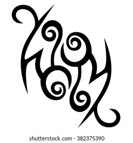 Tribal tattoo vector design sketch. Single sleeve art pattern arm. Simple logo. Designer isolated abstract element for arm, leg , shoulder men and women on white background.
