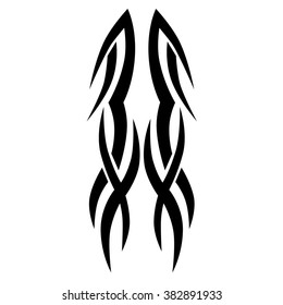 Tribal tattoo vector design sketch. Single sleeve art pattern arm. Simple logo. Designer isolated abstract element for arm, leg , shoulder men and women on white background.