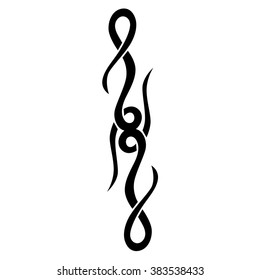 Tribal tattoo vector design sketch. Single sleeve art pattern arm. Simple logo. Designer isolated abstract element for arm, leg , shoulder men and women on white background.