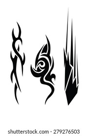 Tribal tattoo vector design template. Sleeve art black pattern arm. Simple logo. Designer isolated abstract element for arm, leg, shoulder men and women on white background.