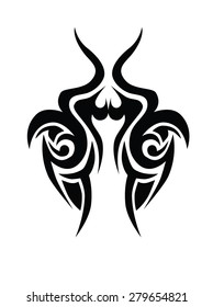 Tribal tattoo vector design template. Sleeve art black pattern arm. Simple logo. Designer isolated abstract element for arm, leg, shoulder men and women on white background.