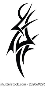 Tribal tattoo vector design template. Sleeve art black pattern arm. Simple logo. Designer isolated abstract element for arm, leg, shoulder men and women on white background.