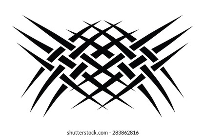Tribal tattoo vector design template. Sleeve art black pattern arm. Simple logo. Designer isolated abstract element for arm, leg, shoulder men and women on white background.