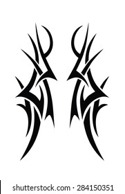 Tribal tattoo vector design template. Sleeve art black pattern arm. Simple logo. Designer isolated abstract element for arm, leg, shoulder men and women on white background.