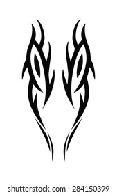 Tribal tattoo vector design template. Sleeve art black pattern arm. Simple logo. Designer isolated abstract element for arm, leg, shoulder men and women on white background.