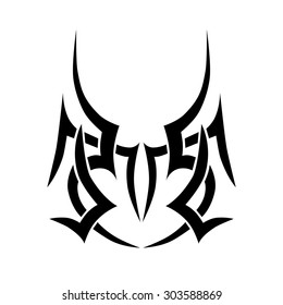 Tribal tattoo vector design template. Sleeve art black pattern arm. Simple logo. Designer isolated abstract element for arm, leg, shoulder men and women on white background.