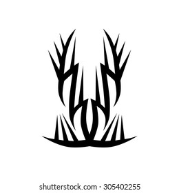 Tribal tattoo vector design template. Sleeve art black pattern arm. Simple logo. Designer isolated abstract element for arm, leg, shoulder men and women on white background.