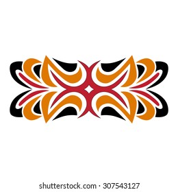 Tribal tattoo vector design template. Sleeve art colored pattern arm. Simple logo. Designer isolated abstract element for arm, leg, shoulder men and women on white background.