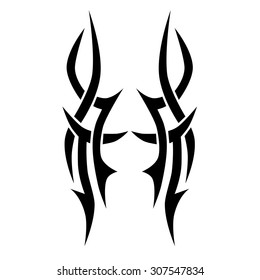 Tribal tattoo vector design template. Sleeve art black pattern arm. Simple logo. Designer isolated abstract element for arm, leg, shoulder men and women on white background.