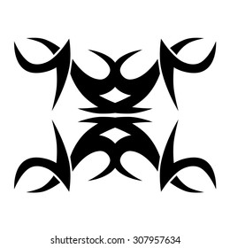 Tribal tattoo vector design template. Sleeve art black pattern arm. Simple logo. Designer isolated abstract element for arm, leg, shoulder men and women on white background.