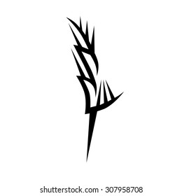 Tribal tattoo vector design template. Sleeve art black pattern arm. Simple logo. Designer isolated abstract element for arm, leg, shoulder men and women on white background.