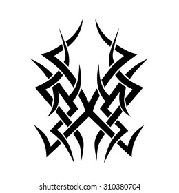 Tribal tattoo vector design template. Sleeve art black pattern arm. Simple logo. Designer isolated abstract element for arm, leg, shoulder men and women on white background.