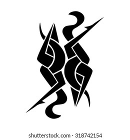 Tribal tattoo vector design template. Sleeve art black pattern arm. Simple logo. Designer isolated abstract element for arm, leg, shoulder men and women on white background.