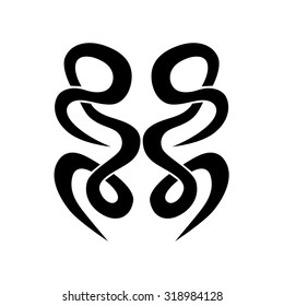 Tribal tattoo vector design template. Sleeve art black pattern arm. Simple logo. Designer isolated abstract element for arm, leg, shoulder men and women on white background.