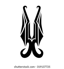 Tribal tattoo vector design template. Sleeve art black pattern arm. Simple logo. Designer isolated abstract element for arm, leg, shoulder men and women on white background.