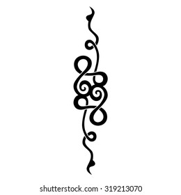 Tribal tattoo vector design template. Sleeve art black pattern arm. Simple logo. Designer isolated abstract element for arm, leg, shoulder men and women on white background.