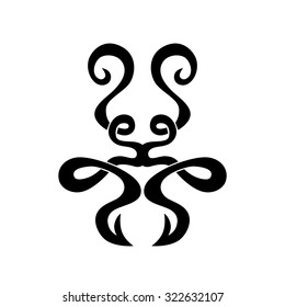 Tribal tattoo vector design template. Sleeve art pattern arm. Simple logo. Designer isolated abstract element for arm, leg, shoulder men and women on white background.