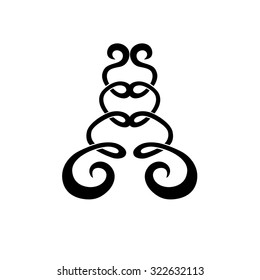 Tribal tattoo vector design template. Sleeve art pattern arm. Simple logo. Designer isolated abstract element for arm, leg, shoulder men and women on white background.