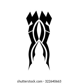 Tribal tattoo vector design template. Sleeve art pattern arm. Simple logo. Designer isolated abstract element for arm, leg, shoulder men and women on white background.