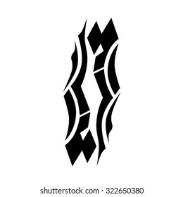 Tribal tattoo vector design template. Sleeve art pattern arm. Simple logo. Designer isolated abstract element for arm, leg, shoulder men and women on white background.