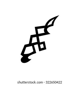 Tribal tattoo vector design template. Sleeve art pattern arm. Simple logo. Designer isolated abstract element for arm, leg, shoulder men and women on white background.