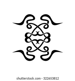 Tribal tattoo vector design template. Sleeve art pattern arm. Simple logo. Designer isolated abstract element for arm, leg, shoulder men and women on white background.