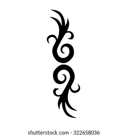 Tribal tattoo vector design template. Sleeve art pattern arm. Simple logo. Designer isolated abstract element for arm, leg, shoulder men and women on white background.