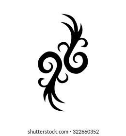 Tribal tattoo vector design template. Sleeve art pattern arm. Simple logo. Designer isolated abstract element for arm, leg, shoulder men and women on white background.