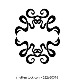 Tribal tattoo vector design template. Sleeve art pattern arm. Simple logo. Designer isolated abstract element for arm, leg, shoulder men and women on white background.