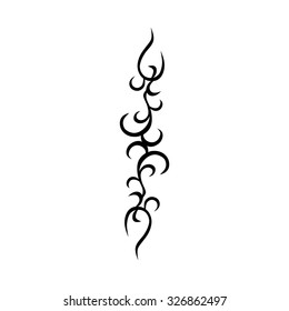 Tribal tattoo vector design template. Sleeve art pattern arm. Simple logo. Designer isolated abstract element for arm, leg, shoulder men and women on white background.