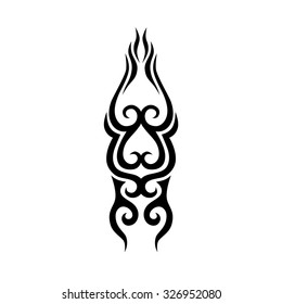 Tribal tattoo vector design template. Sleeve art pattern arm. Simple logo. Designer isolated abstract element for arm, leg, shoulder men and women on white background.