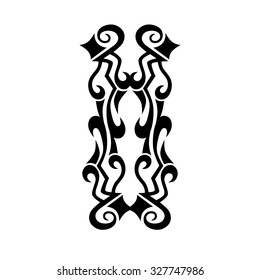Tribal tattoo vector design template. Sleeve art pattern arm. Simple logo. Designer isolated abstract element for arm, leg, shoulder men and women on white background.