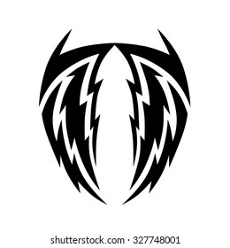 Tribal tattoo vector design template. Sleeve art pattern arm. Simple logo. Designer isolated abstract element for arm, leg, shoulder men and women on white background.