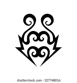 Tribal tattoo vector design template. Sleeve art pattern arm. Simple logo. Designer isolated abstract element for arm, leg, shoulder men and women on white background.