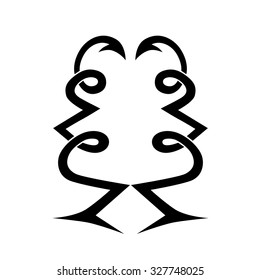 Tribal tattoo vector design template. Sleeve art pattern arm. Simple logo. Designer isolated abstract element for arm, leg, shoulder men and women on white background.